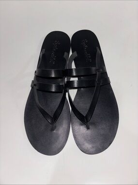 Splendid Black Multi-Strap Toe-Post Sandals
